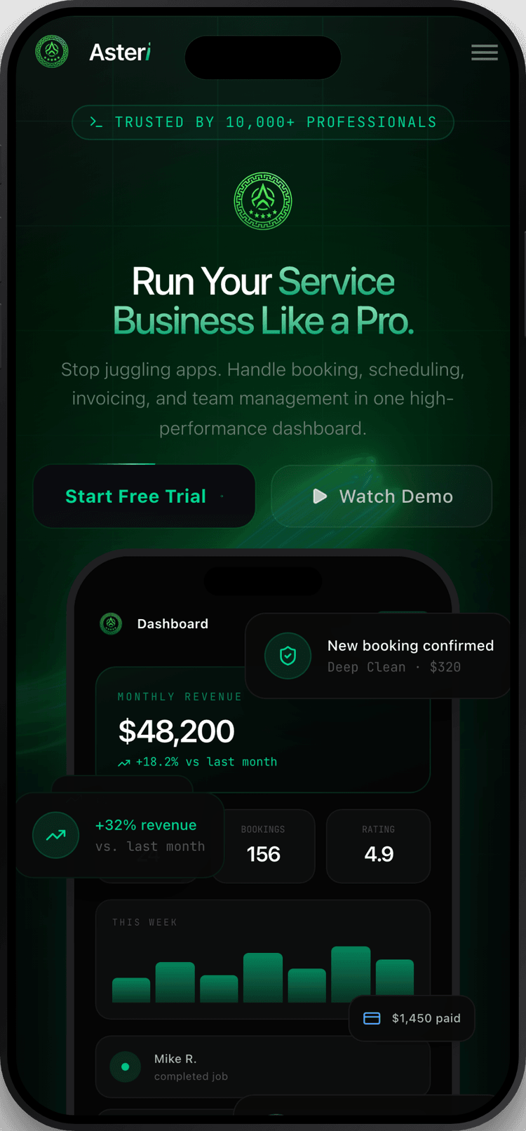 Asteri — mobile view